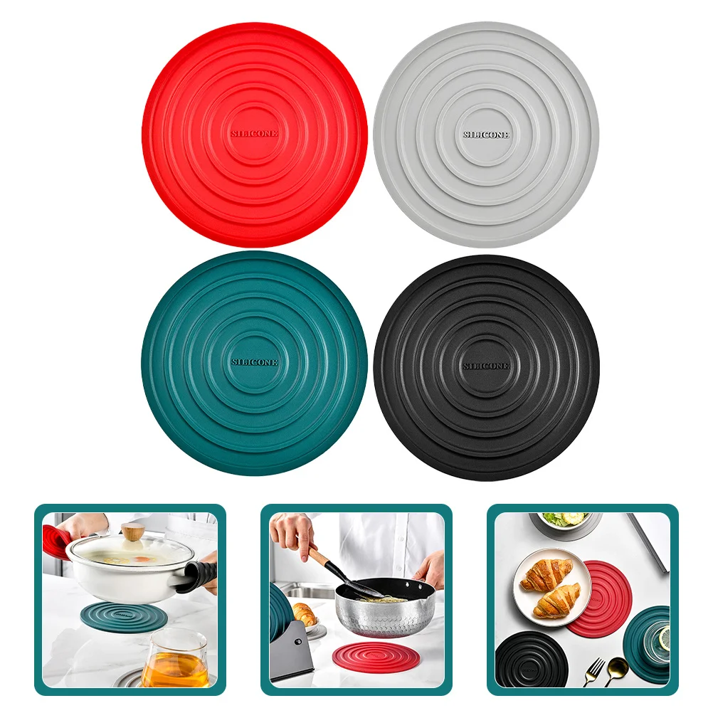 

4Pcs Silicone Bowl Mat Non-Slip Heat Proof Coaster for Desk Coffee Table Cup Tumbler Pad Protective Round Placemat