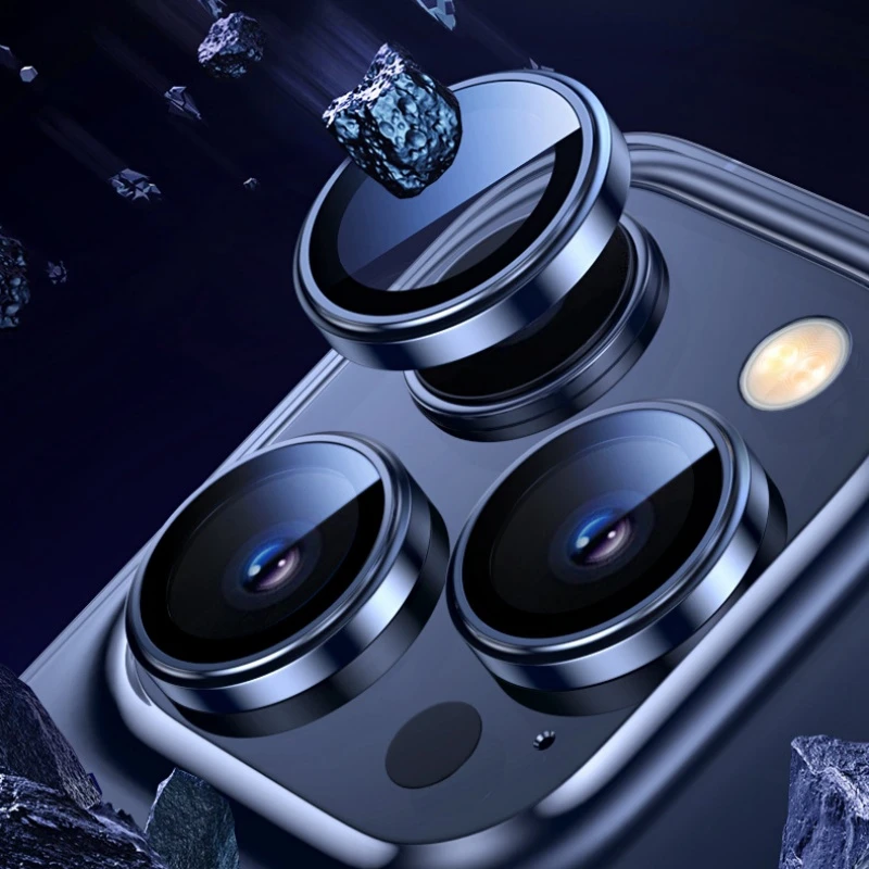 Metal Ring Lens Glass for iPhone 15 Pro Max 15pro Alloy Camera Protector Back Lens Film Cap Cover with Positioner