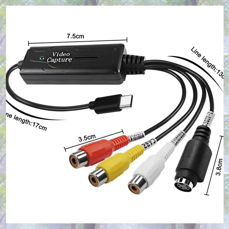 

T82C Лидер продаж-3X RCA AV в USB C Конвертер карты захвата видео Адаптер 1-канальный AV NTSC PAL Video S Видео/Композитный в USB Conve