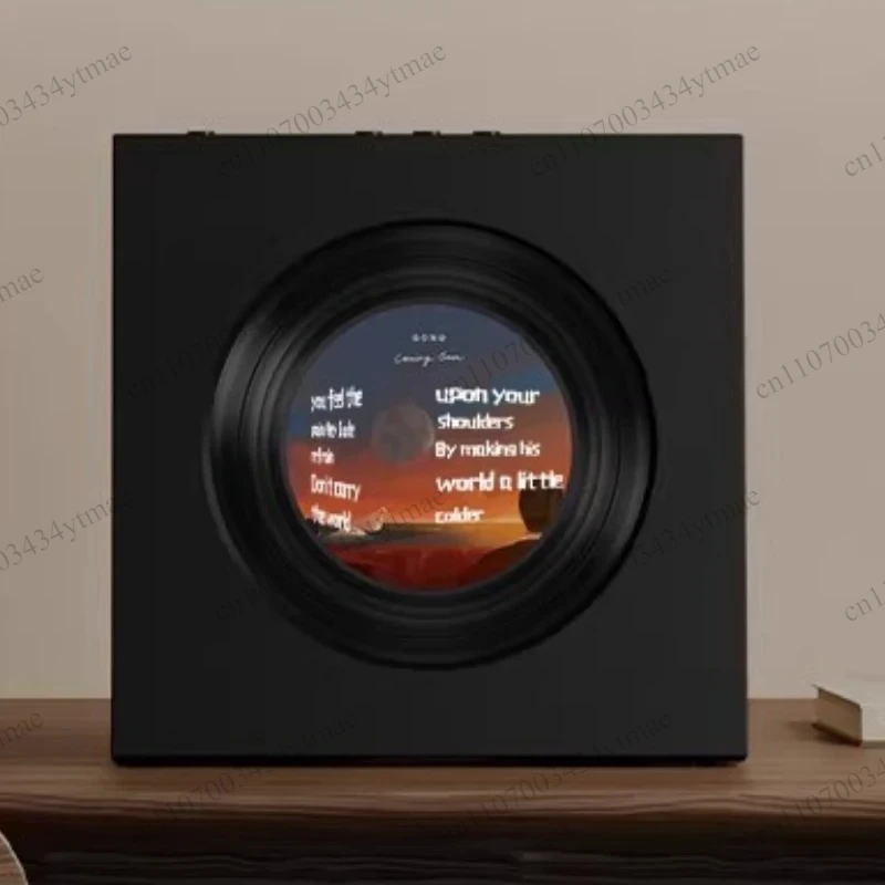 Desktop Bluetooth Vinyl Record Speaker Album Lyrics Audio Subtitle Display Retro Phonograph Audio Player For Home Decor