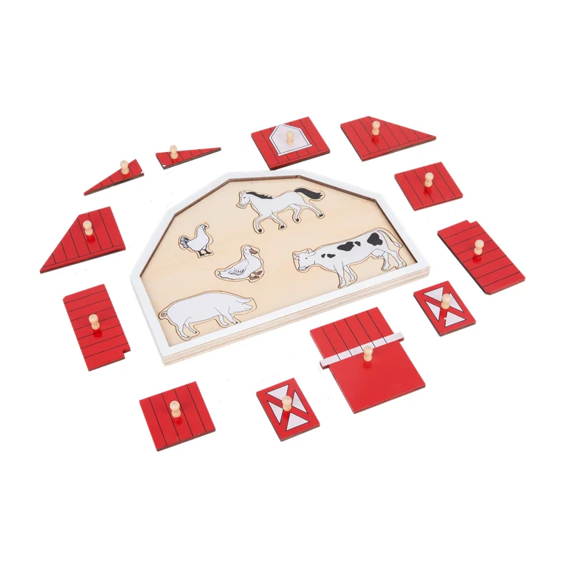 Multi Layer Puzzle Farm Animals Puzzle for Kids Montessori Educational Game Early Learning Toys Hand-Eye Coordination Activity