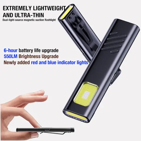 Security Flashing Work Light Warning Light Strong Light Mini Portable Outdoor Maintenance Emergency EDC Flashlight Knife Cap Cli