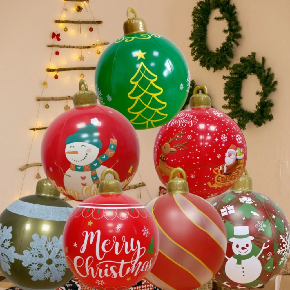 Big 80x60cm Inflatable Balloons Decoration Without Light LED Christmas Ball Toy Without Battery Venue Layout Ball Outdoor