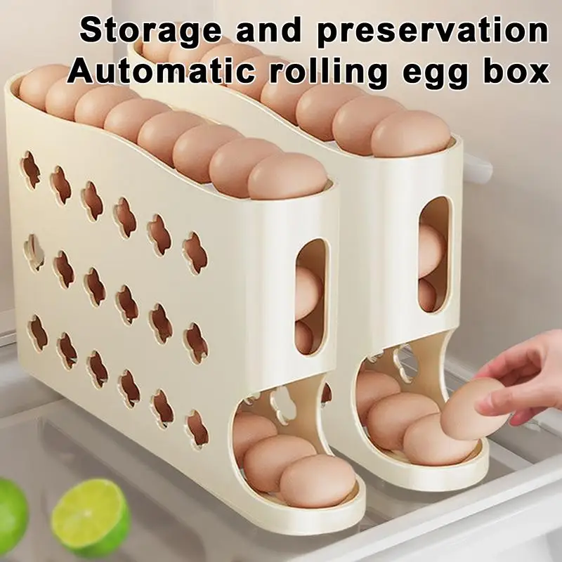 Egg Holder Eggs Organizer Sliding Rail Shelf Refrigerator Stand Accessory Storage Rail Box Container Organization Kitchen