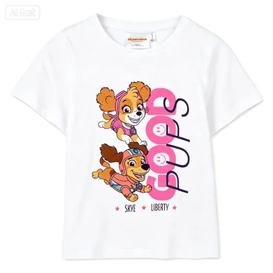 2026 Paw Patrol Custom Parent-child Pure Cotton T-shirt, Comfortable, Breathable, High-quality Ins Y2k