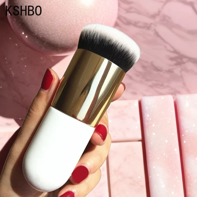 KSHBO 1pcs New Chubby Pier Foundation Brush Flat Cream Makeup Brushes Professional Cosmetic Make-up Brush Tools