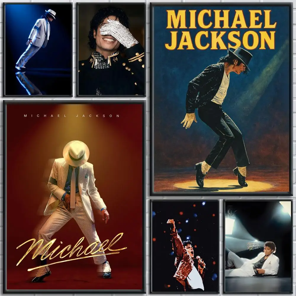Michael Jackson King Of Pop Berühmter Pop-Sänger Poster Gemälde Drucke Wandkunst Bild Filmzimmer Heim Bar Café Dekor Wandbild