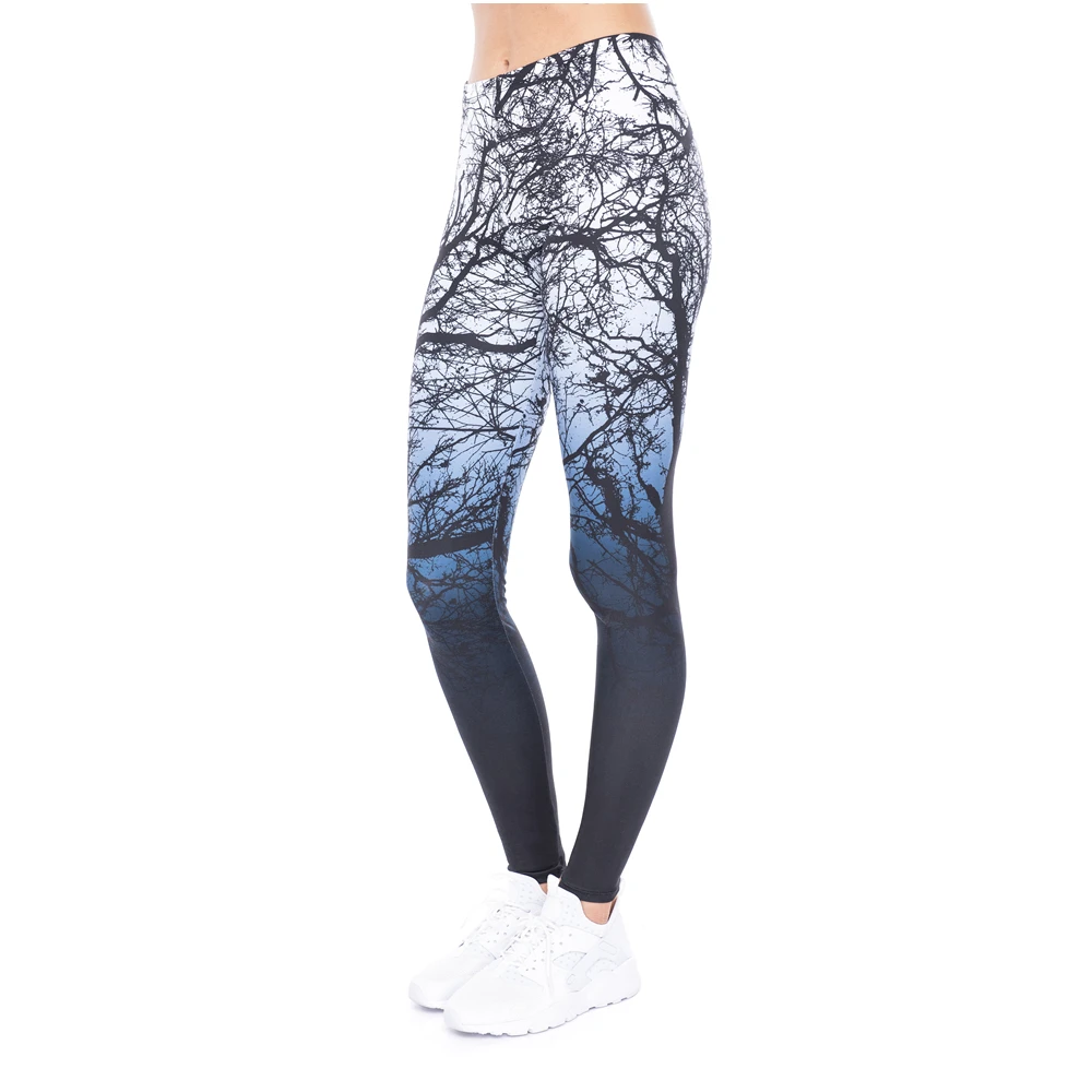 DeanFire Super Soft Stretch Trees stampa poliestere Spandex Fitness Leggings traspiranti per le donne