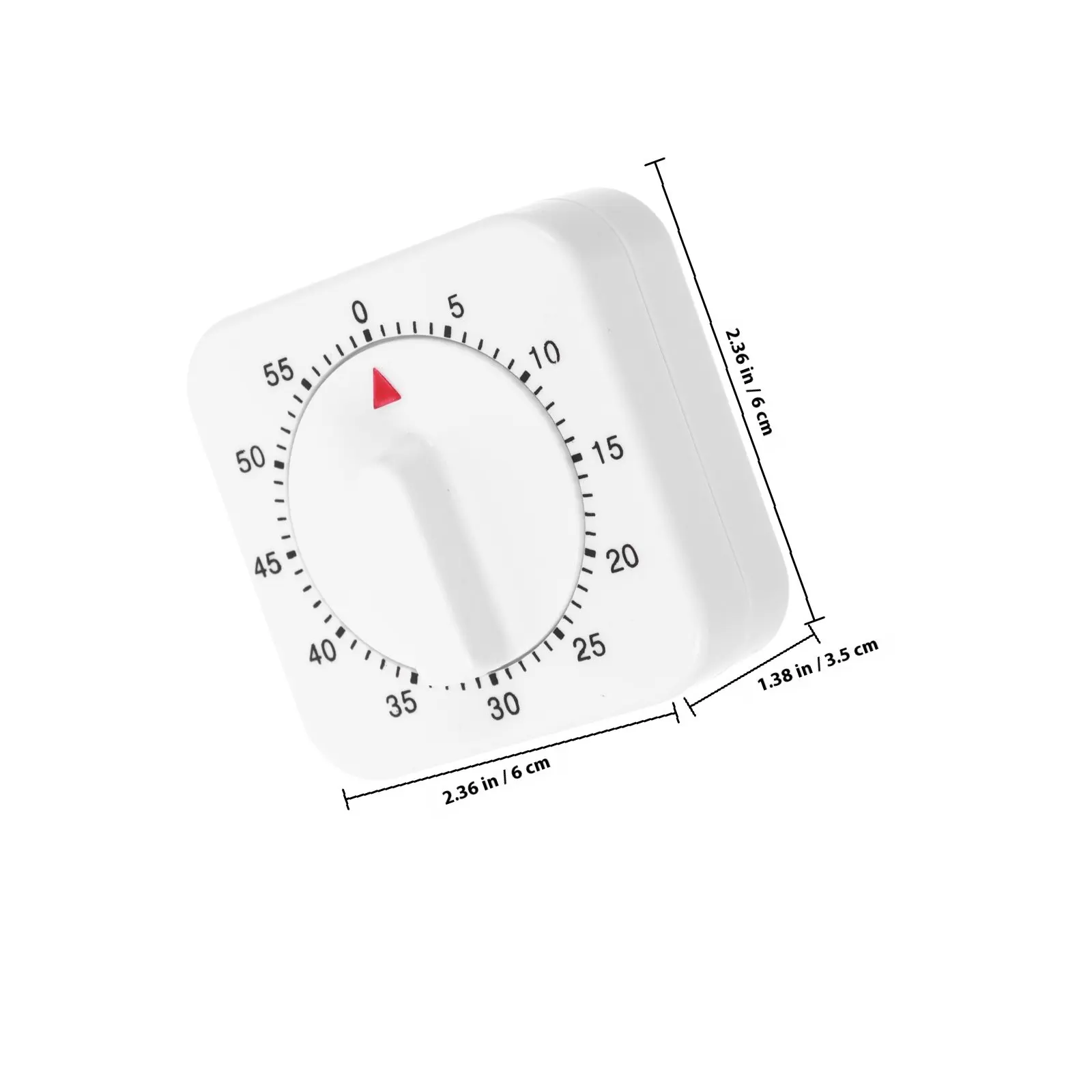 Square 60-Minute Mechanical Kitchen Timer Precise Manual Countdown Timer Loud Audible Alarm for Cooking Baking Seniors