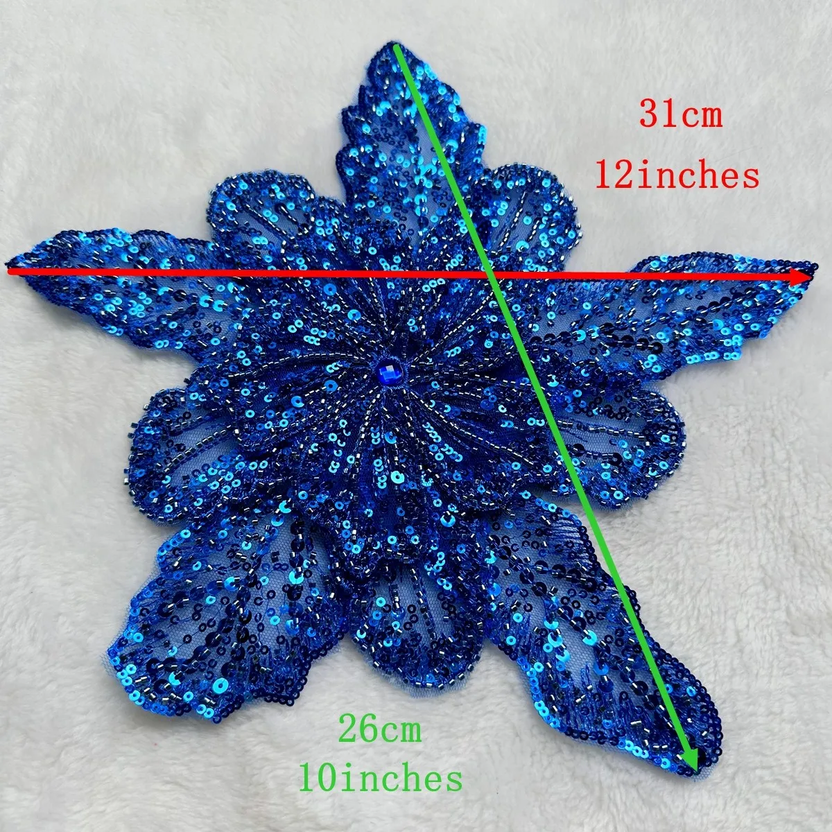 

Costume Evening Dress Prom Gown Decorations Accessories Heavy Beadwork Sparkling Sequins Trims 3D Floral Applique Patches