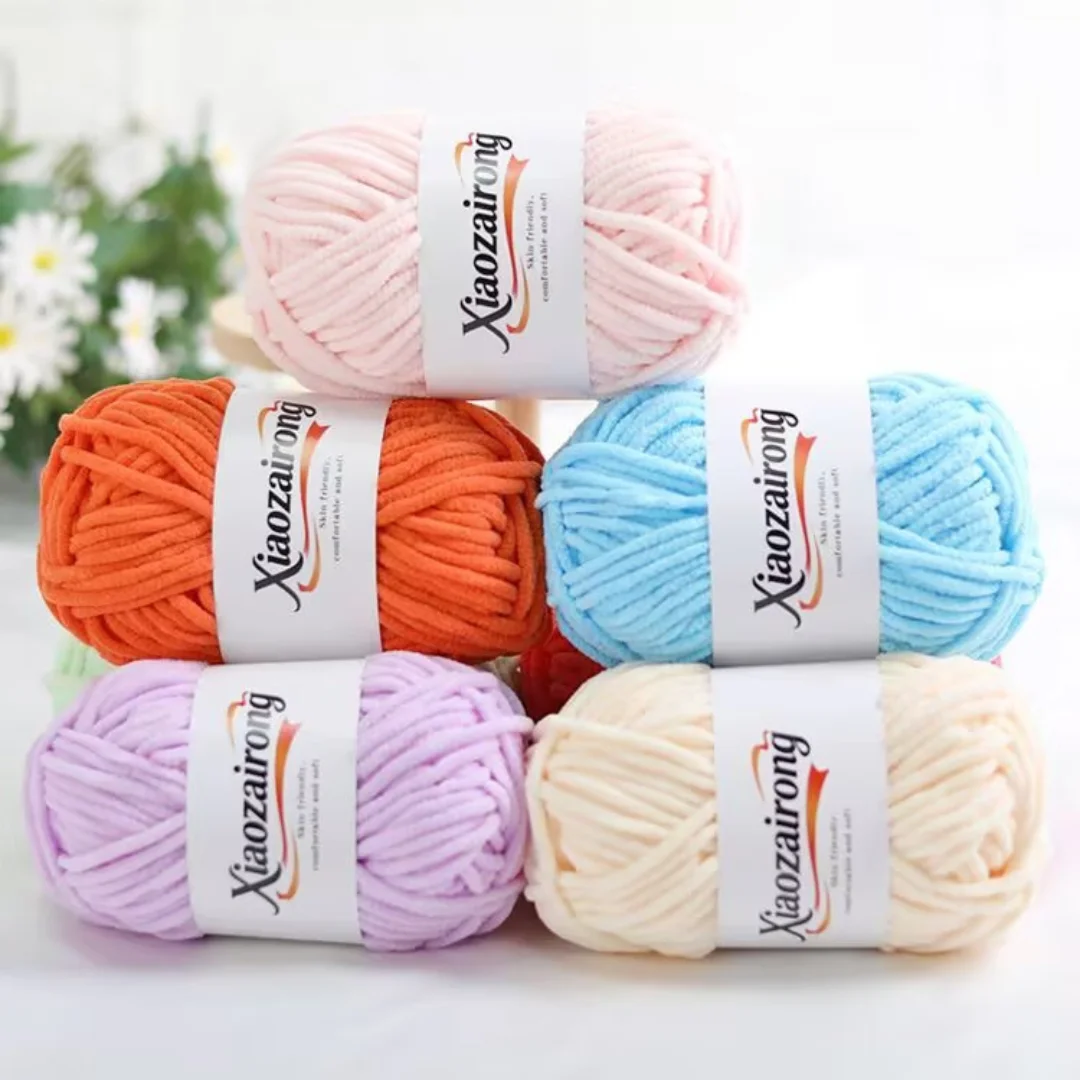 1pc Thick Velvet Yarn Handmade DIY Knitting Yarn Wool Line Scarf Hat Soft Chenille Yarn Knit Wol