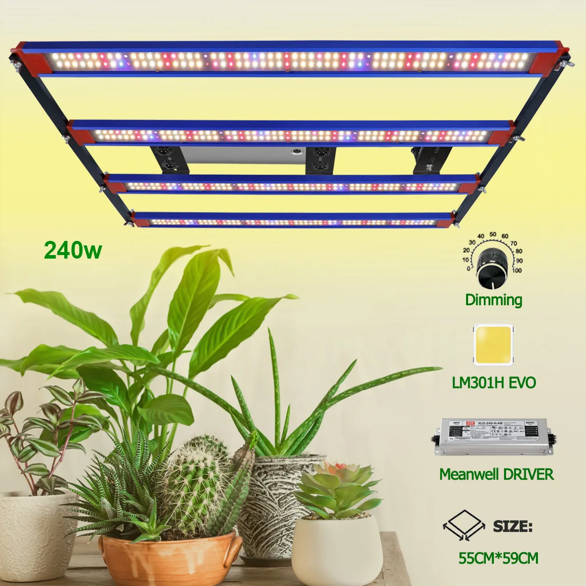 150 واط 240 واط 320 واط LM301H EVO LED تنمو ضوء بار ميانويل سائق الكم التكنولوجيا عمود إضاءة LED مجلس ل ضوء النبات الدفيئة الخضار بلوم