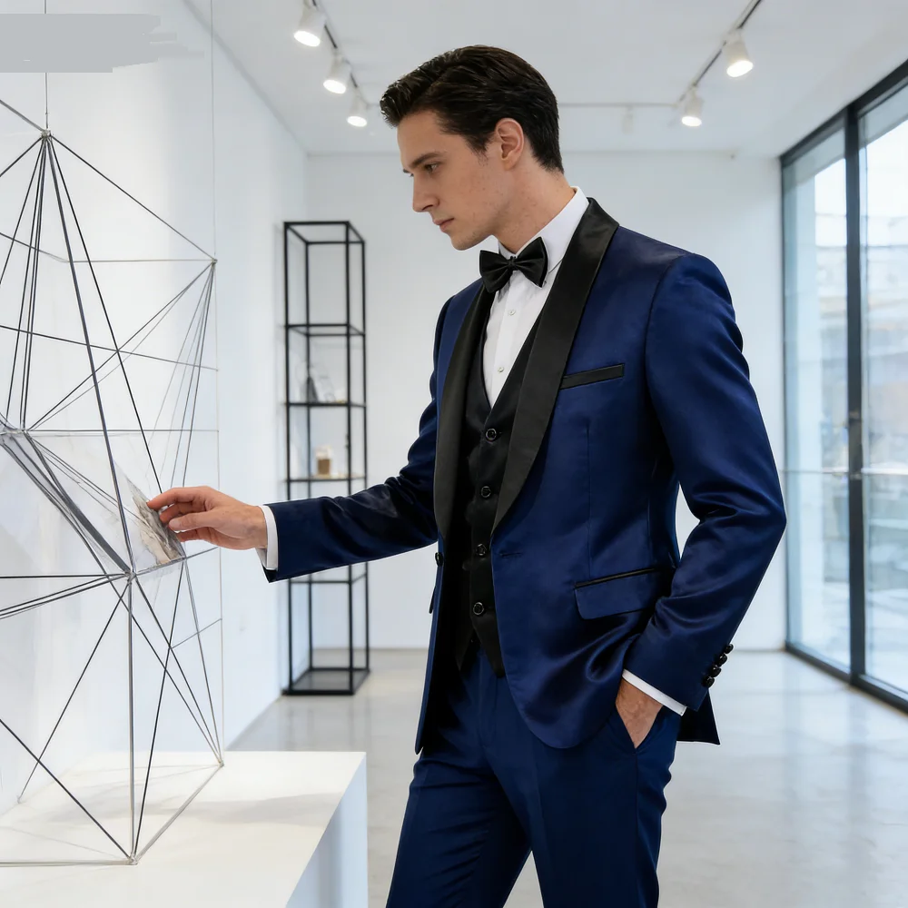 

Solid Color Men's Formal Business Office Suit M-6XL Jacket Vest Pants Tuxedo Waistcoat Trousers for Wedding Dress Party Blazer
