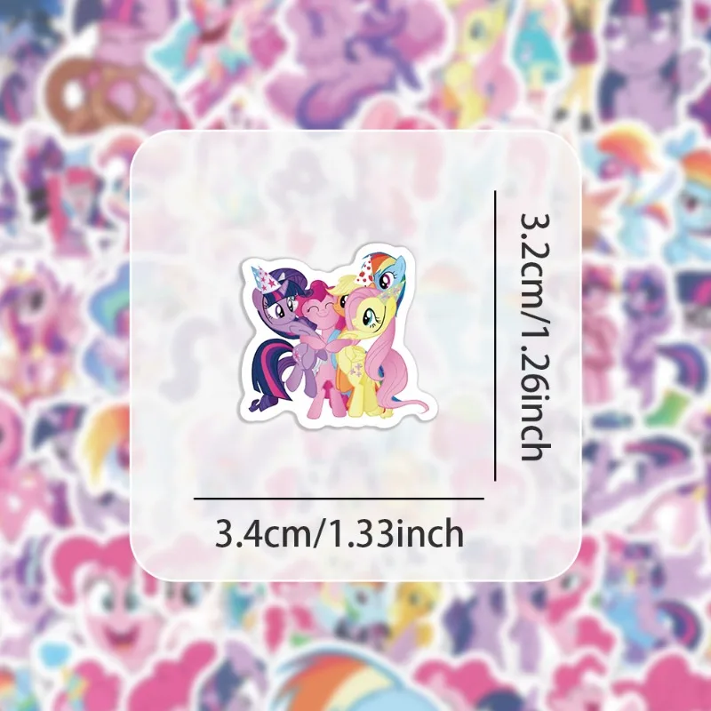 100pcs Cartoon My Little Ponys Twilight Sparkle Pattern Stickers Anime Merchandise Cute Decorations Small Gifts - view 3