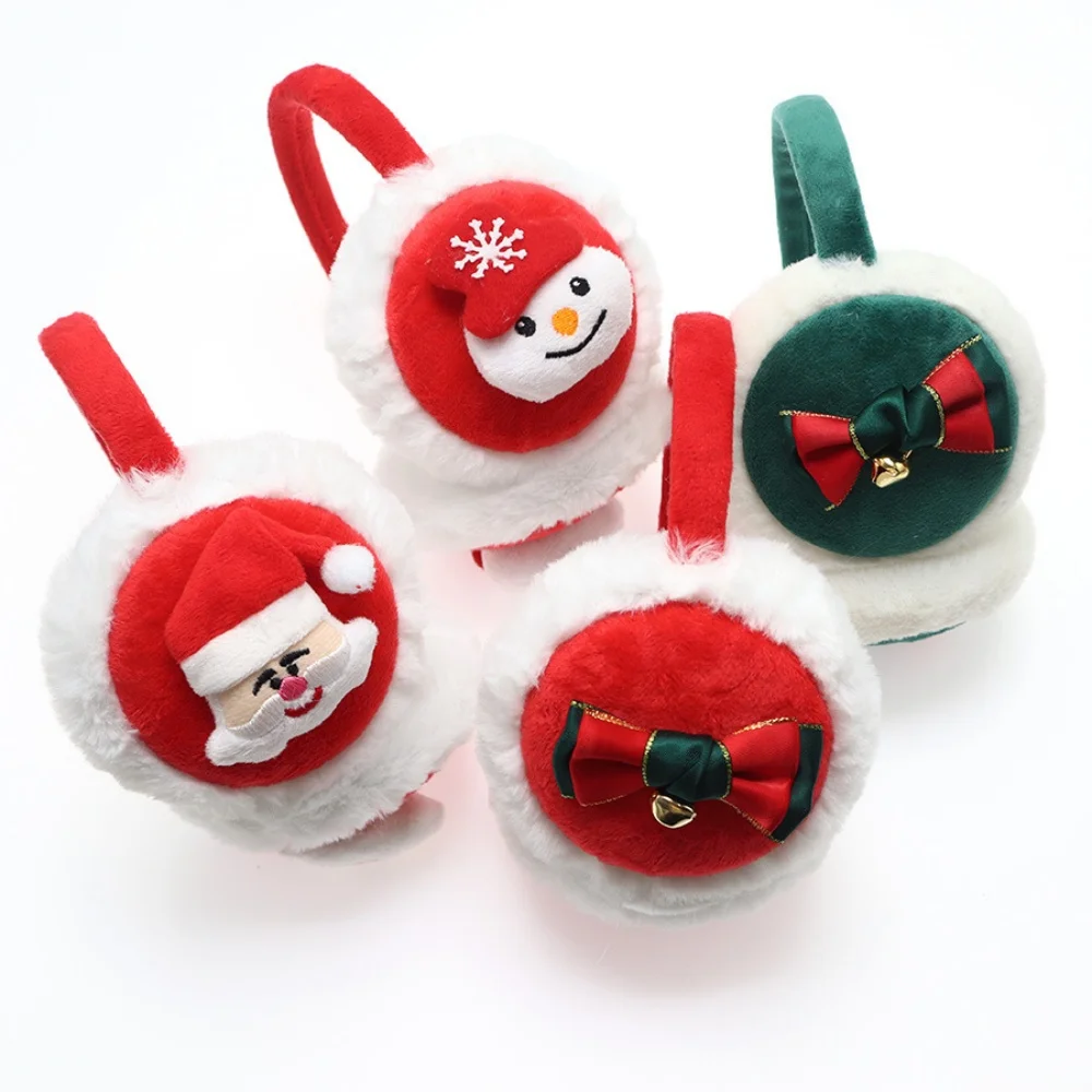 Orejeras navideñas, orejeras de felpa para invierno, cubiertas festivas para las orejas de Papá Noel, regalos para la familia, invierno, exteriores, frío
