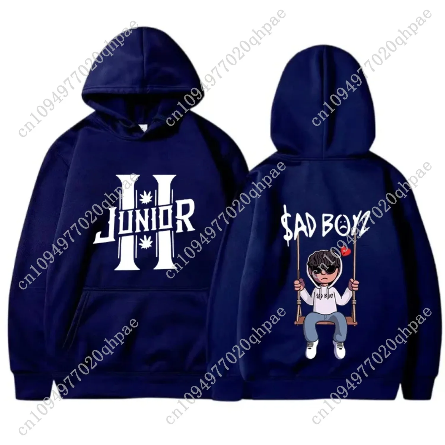 سترة رجالية ربيعية لعام 2024 بغطاء للرأس للصغار H Sad Boys Harajuku بلوفر هيب هوب للفتيات هدية موسيقى رائعة سترة فضفاضة مريحة غير رسمية