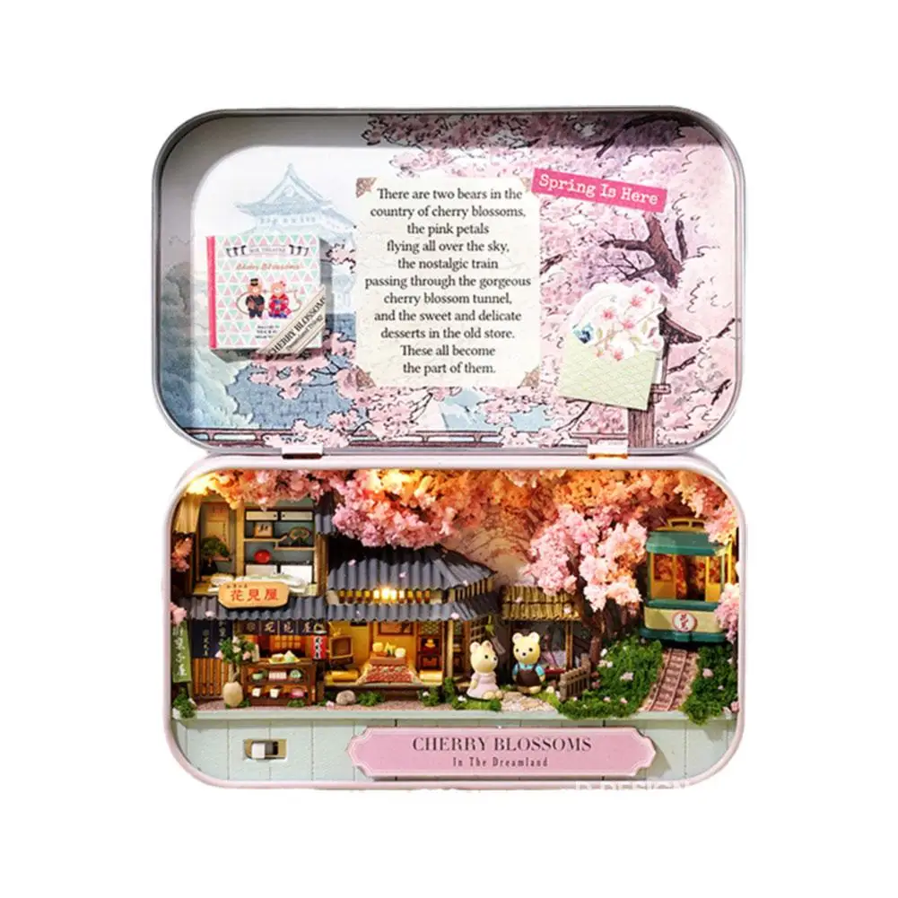 

Деревянные кукольные домики DIY, сделанные вручную, забавные миниатюрные театральные коробки, милые кукольные домики, 3D-пазлы, наборы для сборки, деревянные игрушки для девочек