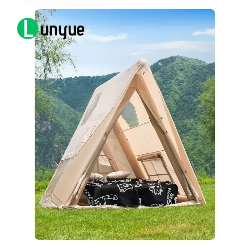 Outdoor Triangle Tent 3-4 Person Waterproof Oxford Fabric Fast Inflatable Portable Camping Stargazing Scenic Four Seasons