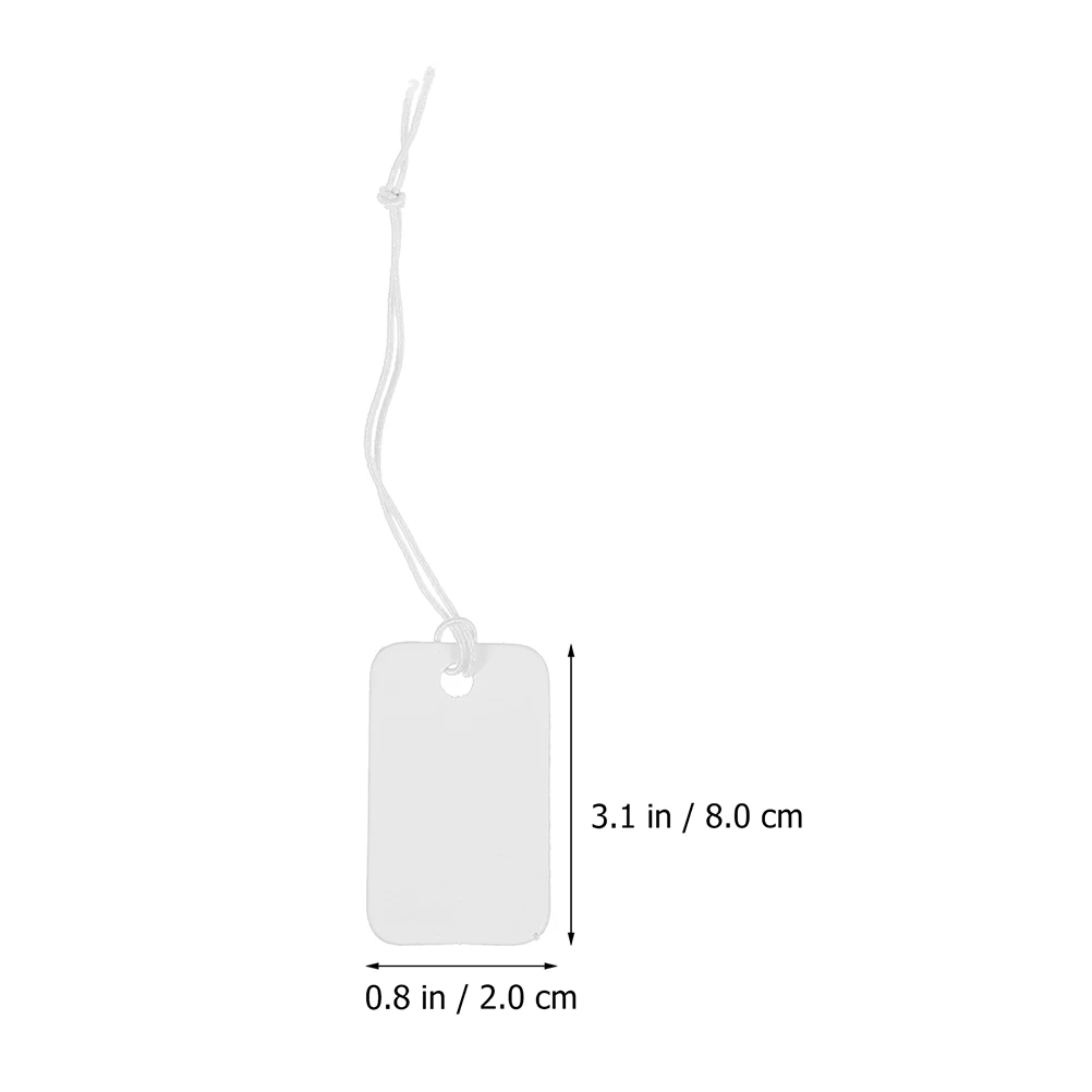 

200 Pcs Blank Price Tag Labels Jewelry Tags for Selling White Paper Hanging Tabs Retail