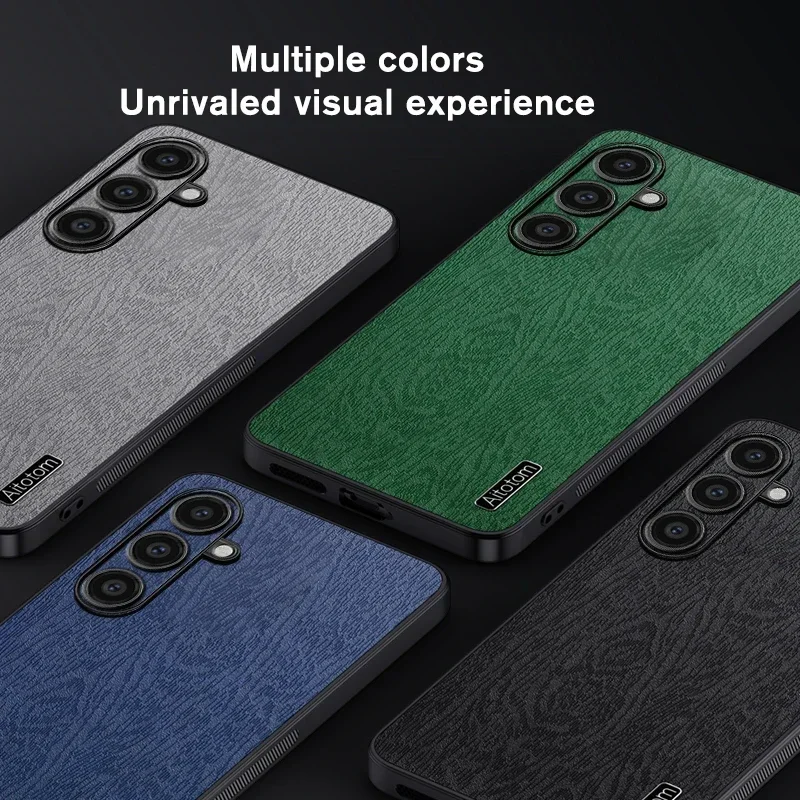 Back Shell Tree Leather Pattern Phone Case for Samsung Galaxy A55 A35 A25 A15 A05 A05S M55 4G 5G Soft Frame Protect Case