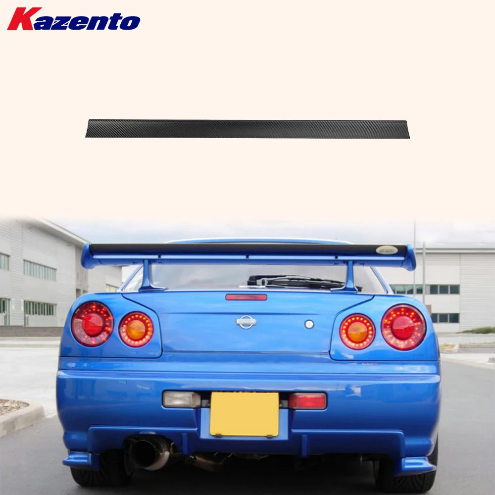 

For Nissan Skyline R34 GTR Matte Carbon Fiber OE Spoiler Only Rear Small Blade