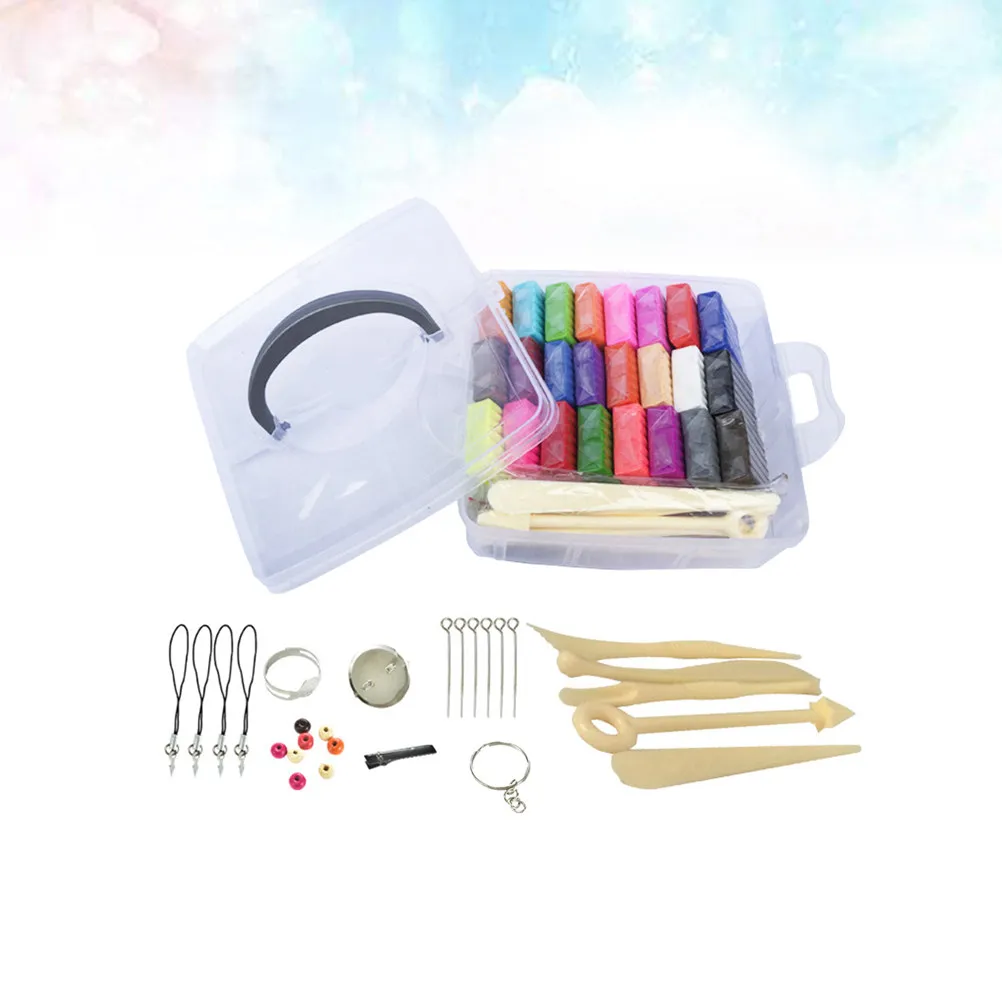 24-Color Eco-Friendly Modeling Clay Kit for Kids – Soft Non-Stick Polymer Clay with DIY Sculpting Tools