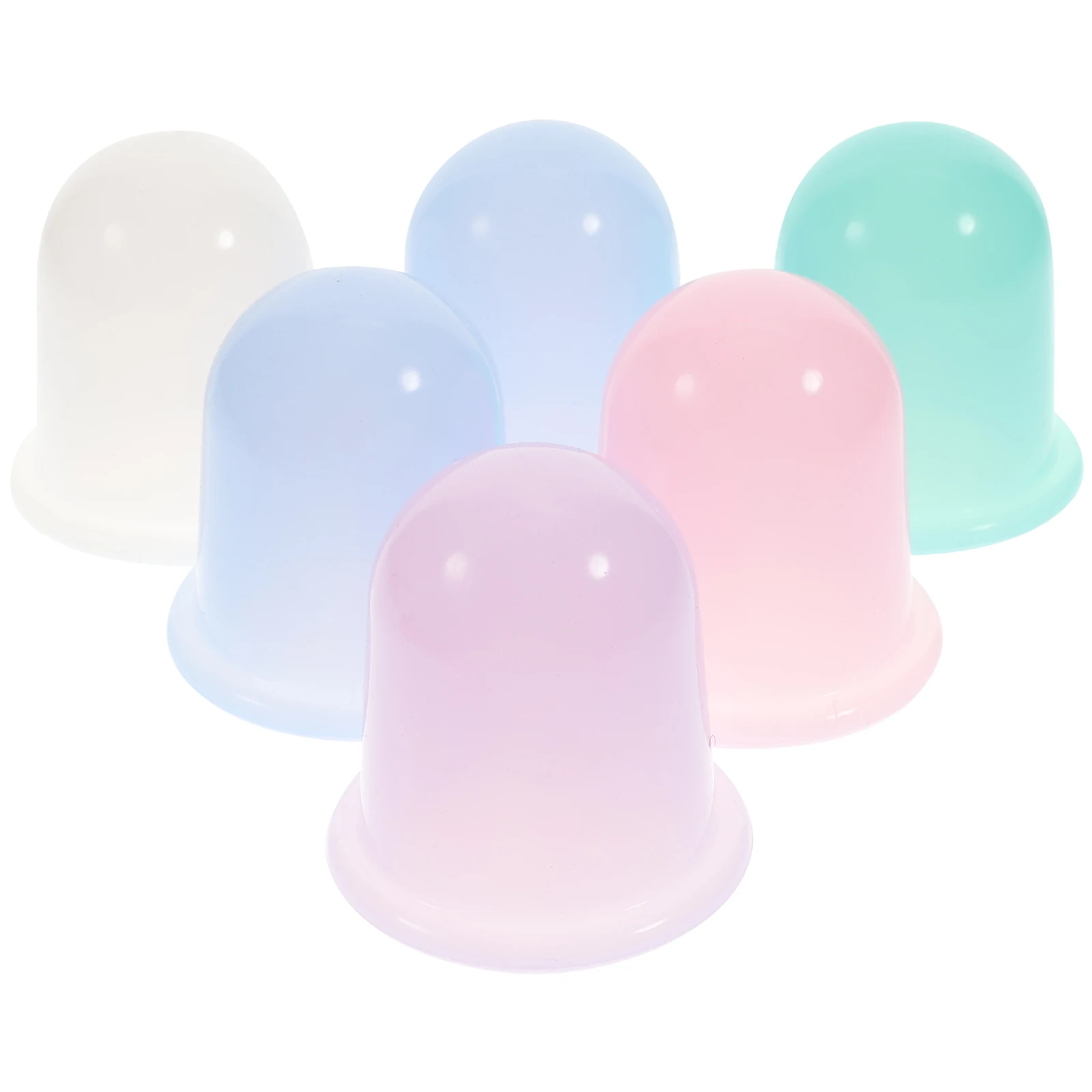 

6pcs Silicone Cupping Cups Durable Vacuum Suction For Body Massage Smooth Safe Therapy Supply Home Care Tool Back Massager