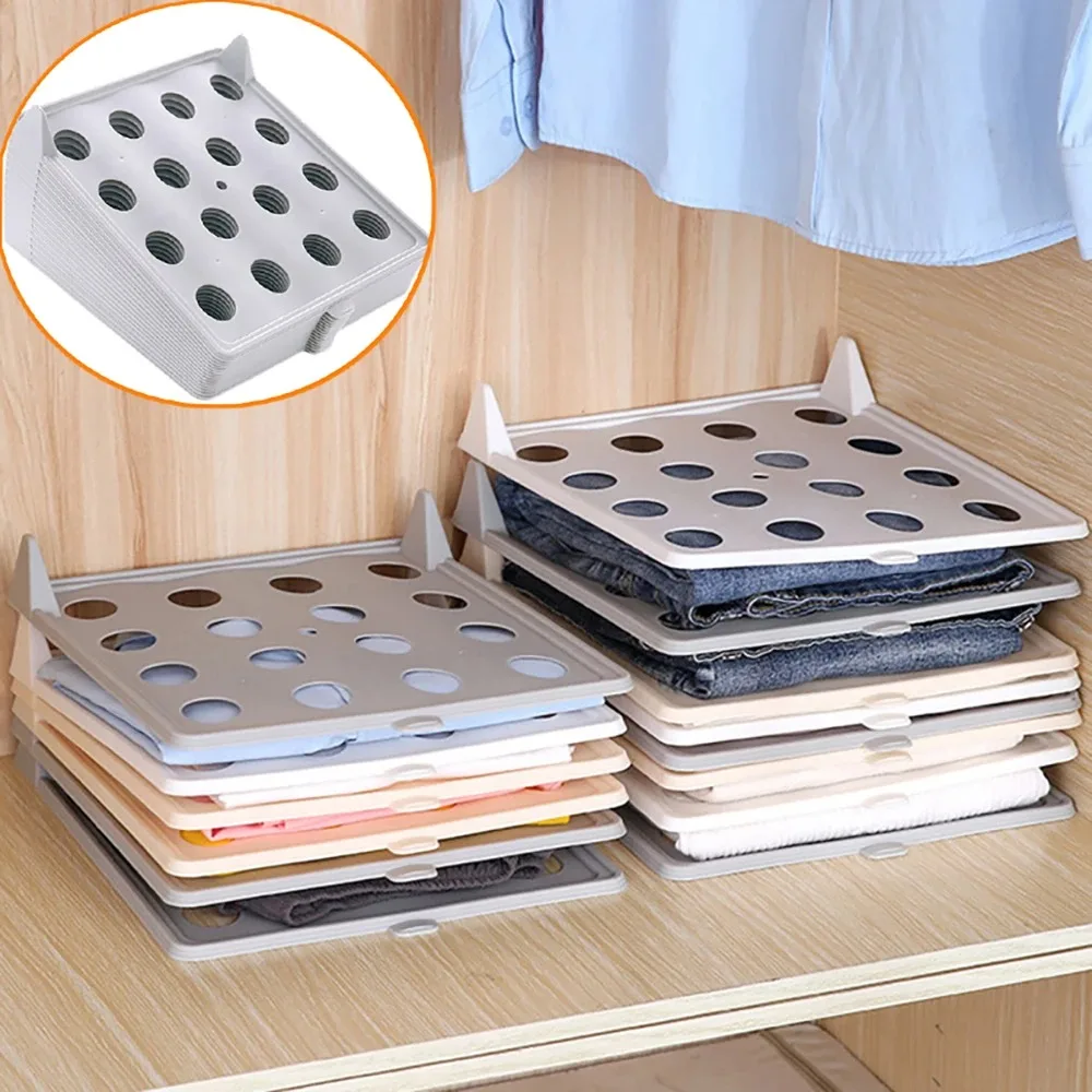 10pcs T Shirt Folder Board Wardrobe Clothes Organizer Easy Tray Folding Board Plastic Storage Rack Home Storage Tools