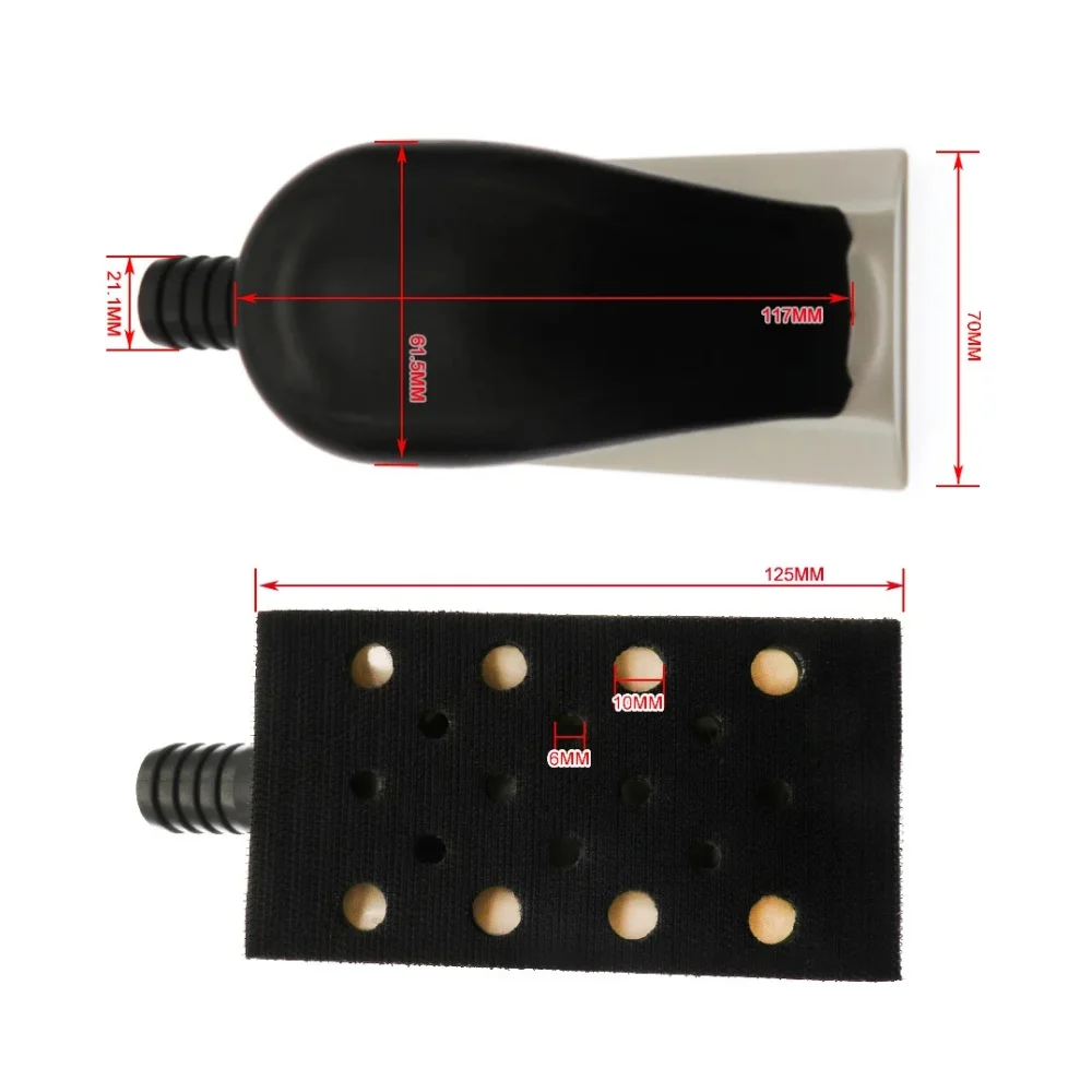 1PC 70x125mm Sanding Block Hook And Loop Dust Free Extraction Hand Polisher Grinding Machine for Automobile and Wood Polishing