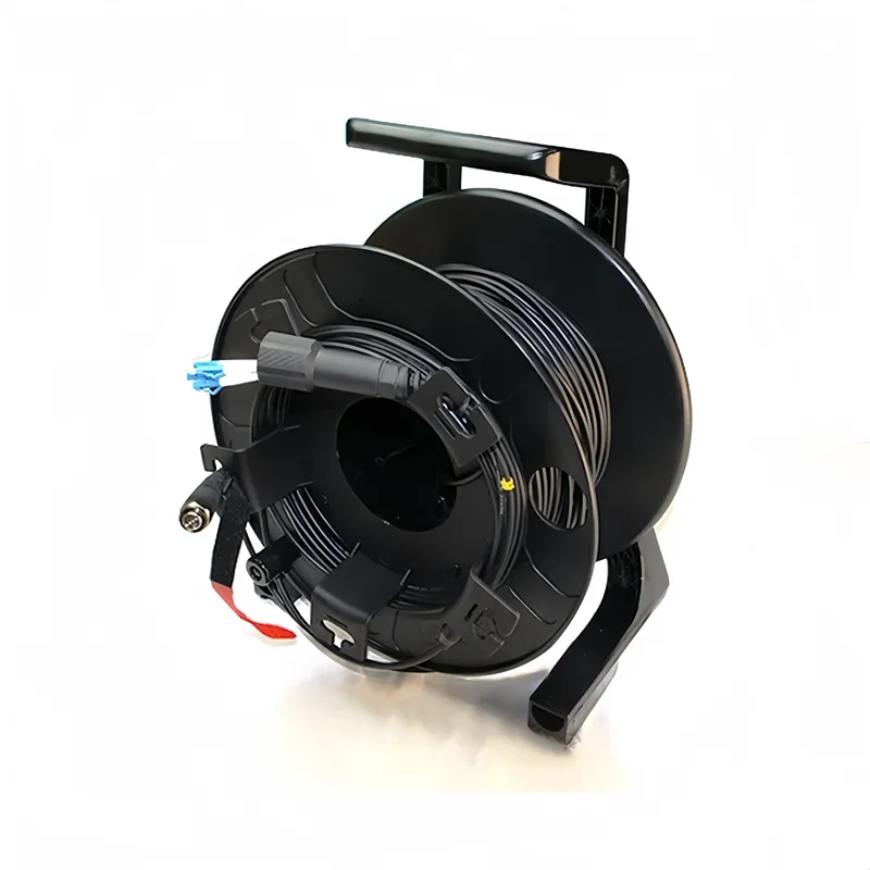 

100m 8/12Core Tactical Fiber Single-Mode Multi-Channel Cables Reels Indoor/Outdoor Fiber Optic Snake Reel with SC LC Connectors