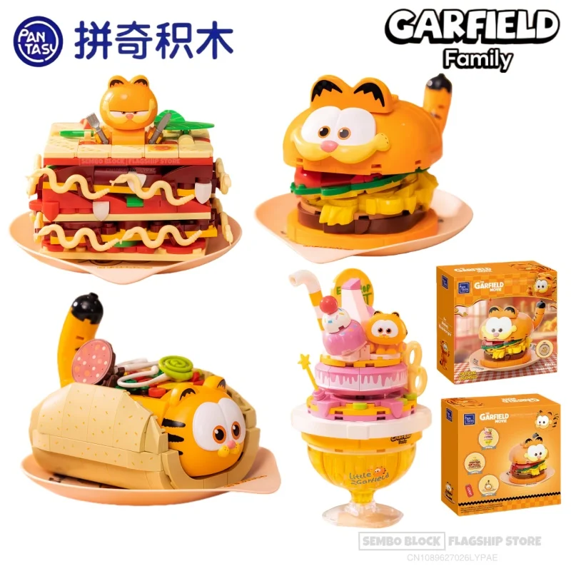 بانتاسي غارفيلد سلسلة الغذاء بناء أنيمي الكرتون تجميع نموذج سطح المكتب جمع الحلي هدية عيد الأطفال