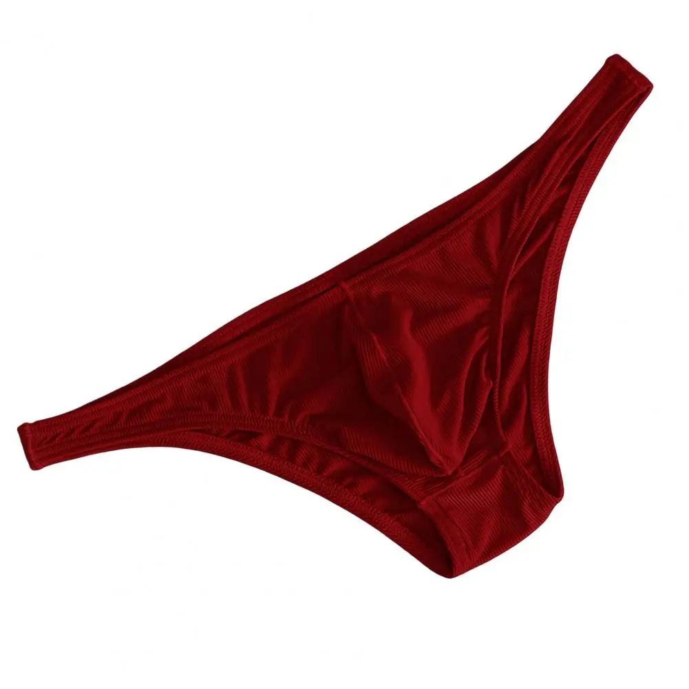 Men Briefs Ice Silk Solid Color U Convex Men Underpants Sexy Quick Dry Thong Male Panties For Sleeping