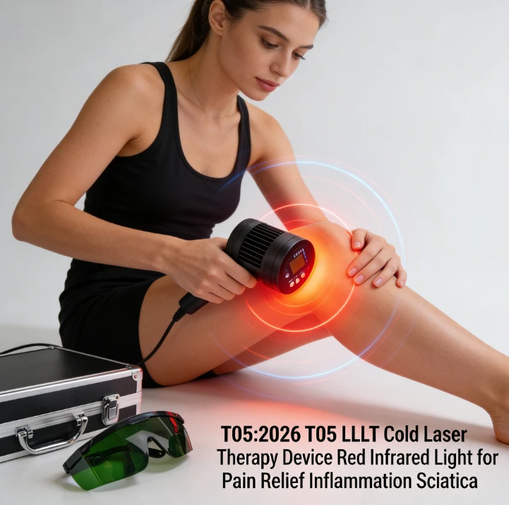 

Портативный аппарат для холодной лазерной терапии T05, аккумулятор 5200 мАч, 4 уровня регулировки мощности, отличный подарок для семьи