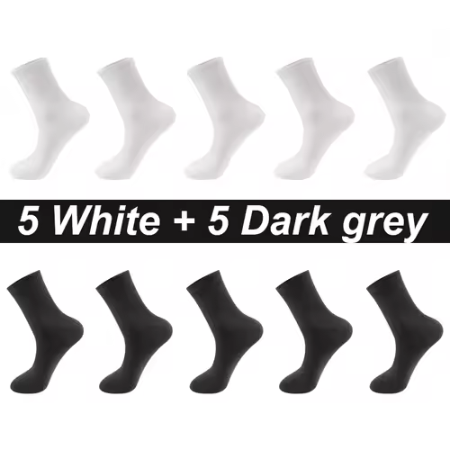 10Pairs/Lot Men Combed Cotton Socks Black Casual Business Breathable High Quality Man Sock New For Male Plus Size EU38-48 - Image 11