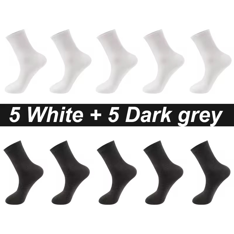 10Pairs/Lot Men Combed Cotton Socks Black Casual Business Breathable High Quality Man Sock New For Male Plus Size EU38-48 - Image 11
