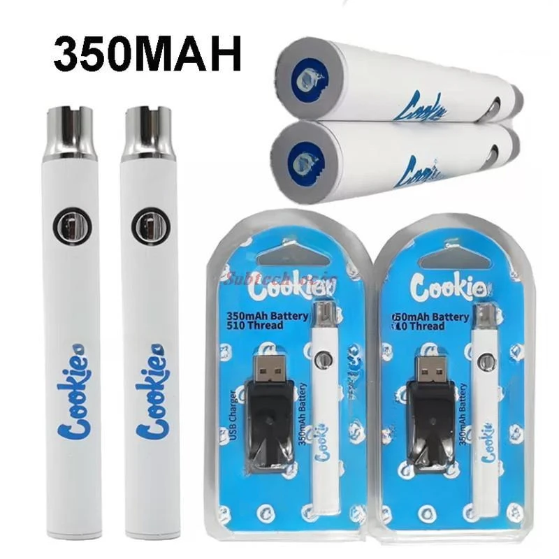 Cookie Preheating Vape Battery 350mAh USB Charger Blister Pack Kits Vaporizer Pen Variable Voltage Batteries for 510 Cartridges