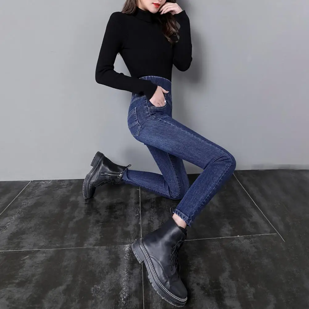 Women Skinny Jeans Elastic High Waisted Sexy Stretch Women Cotton Blend Jeans Slim Ladies Pencil Pants Long Trousers Womenswear