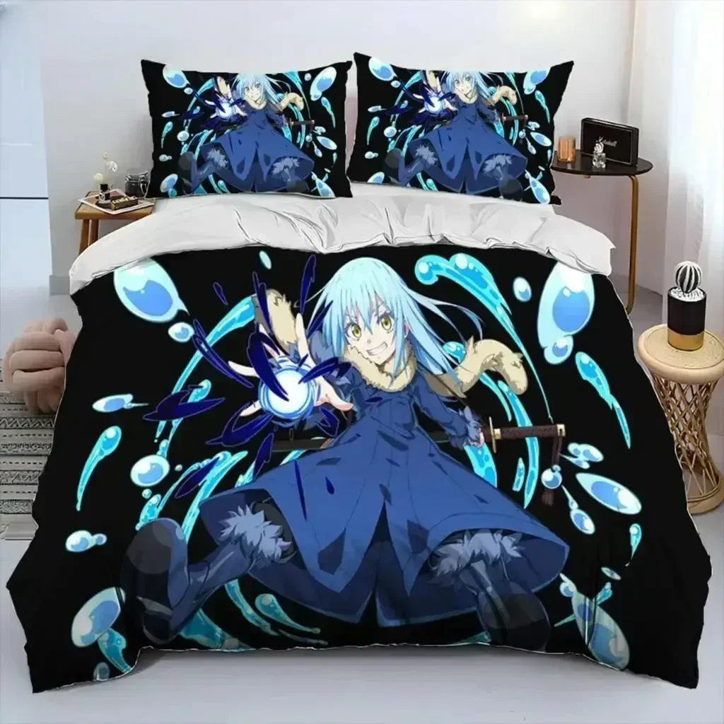 3D I Got Reincarnated As A Slime Anime Comforter Printed Bed Set Duvet Cover Pillowcase Bedding Set Linen Sheet Quilt Cover Size