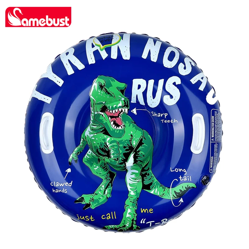 

Camebust inflatable Snow Tube Thickened PVC Heavy Duty Bottom Sleds for Snow with Handles Dinosaur Snow Tubes for Winter Sport t