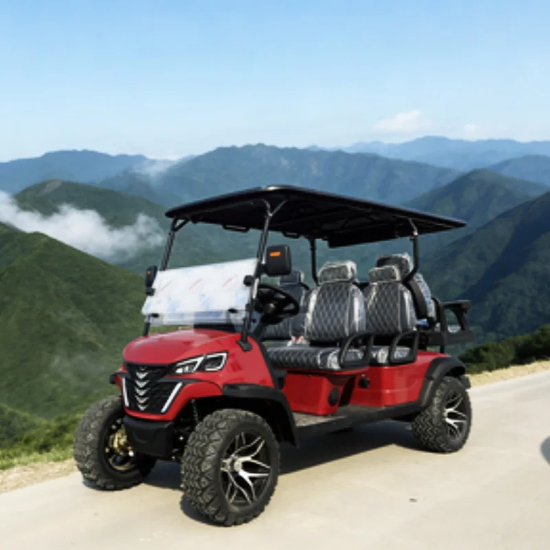 

Заводская алюминиевая рама, суперскидка, тележка для гольфа, 4000 Вт/5000 Вт, электрическая тележка для гольфа, 14-дюймовые внедорожные шины со складным лобовым стеклом