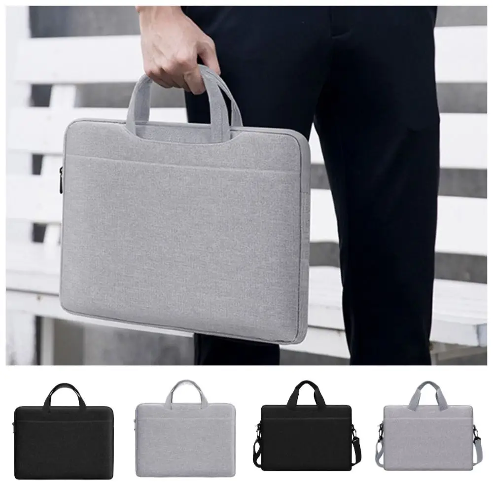 

14/15 Inch Laptop Shoulder Sleeve Bag Briefcase Solid Color Tablet Protective Case Portable Waterproof Laptop Handbag Men Women