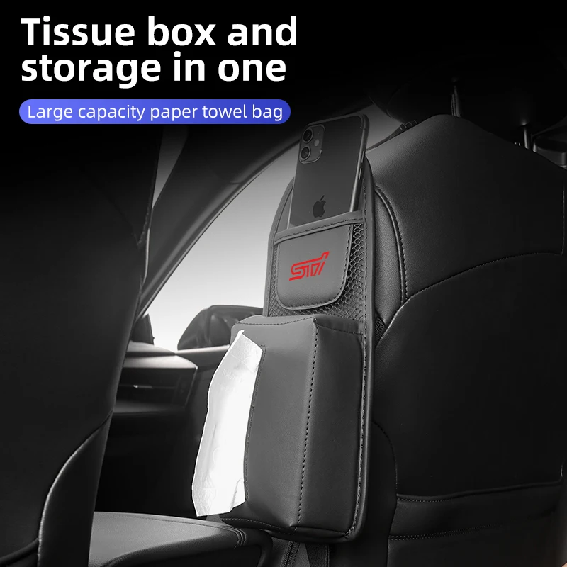 Car Seat Storage Bag Seat Side Hanging Tissue Organiser Phone Holder For Subaru Impreza Legacy WRX STI BRZ XV Ascent Levorg Exig