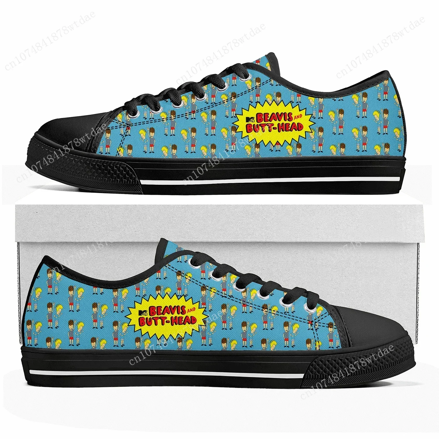 Butthead Butt Head Rock N Roll Low Top Sneakers Womens Mens High Quality Canvas Sneaker Casual Cartoon Customize Shoes