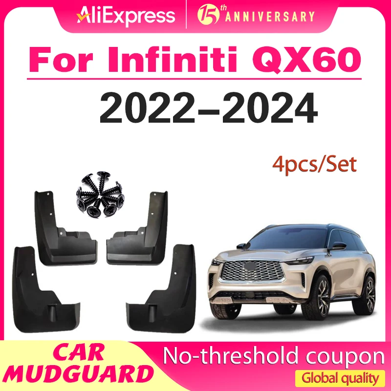 

For Infiniti QX60 2022 2023 2024 Mudflaps Splash Guards Mudguards Mud Flaps Fender car Accessories