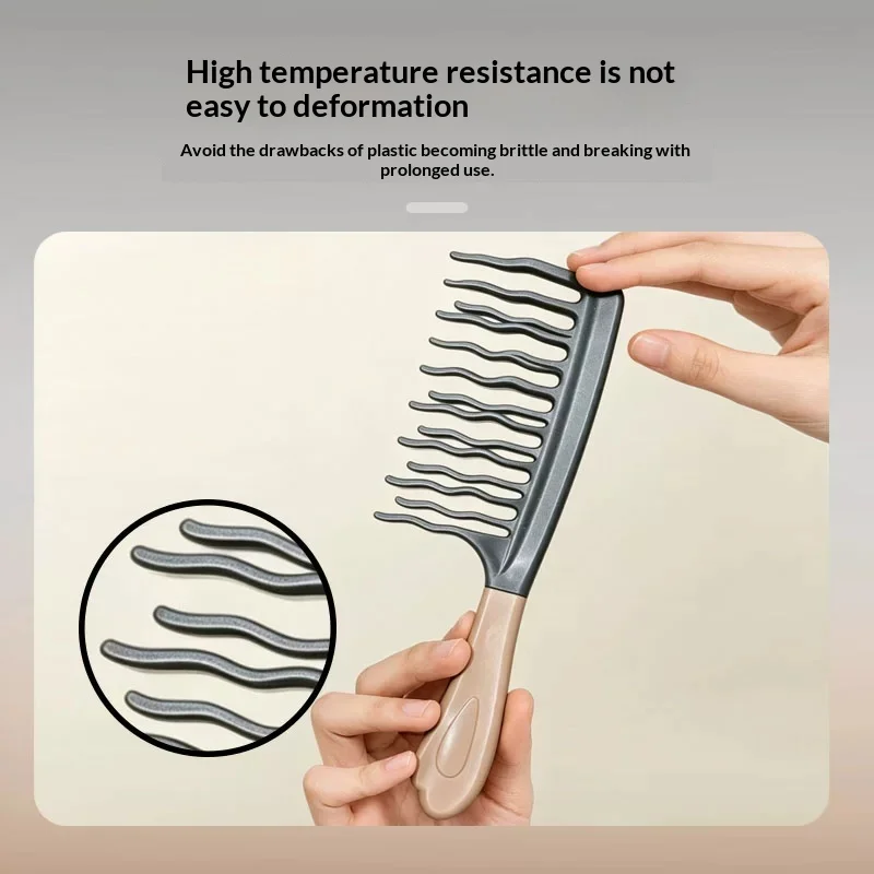 Double Row Wavy Tooth Curly Hair Comb Scalp Massage Comb Fluffy Comb Curly Hair Management, Elegant Hair Care