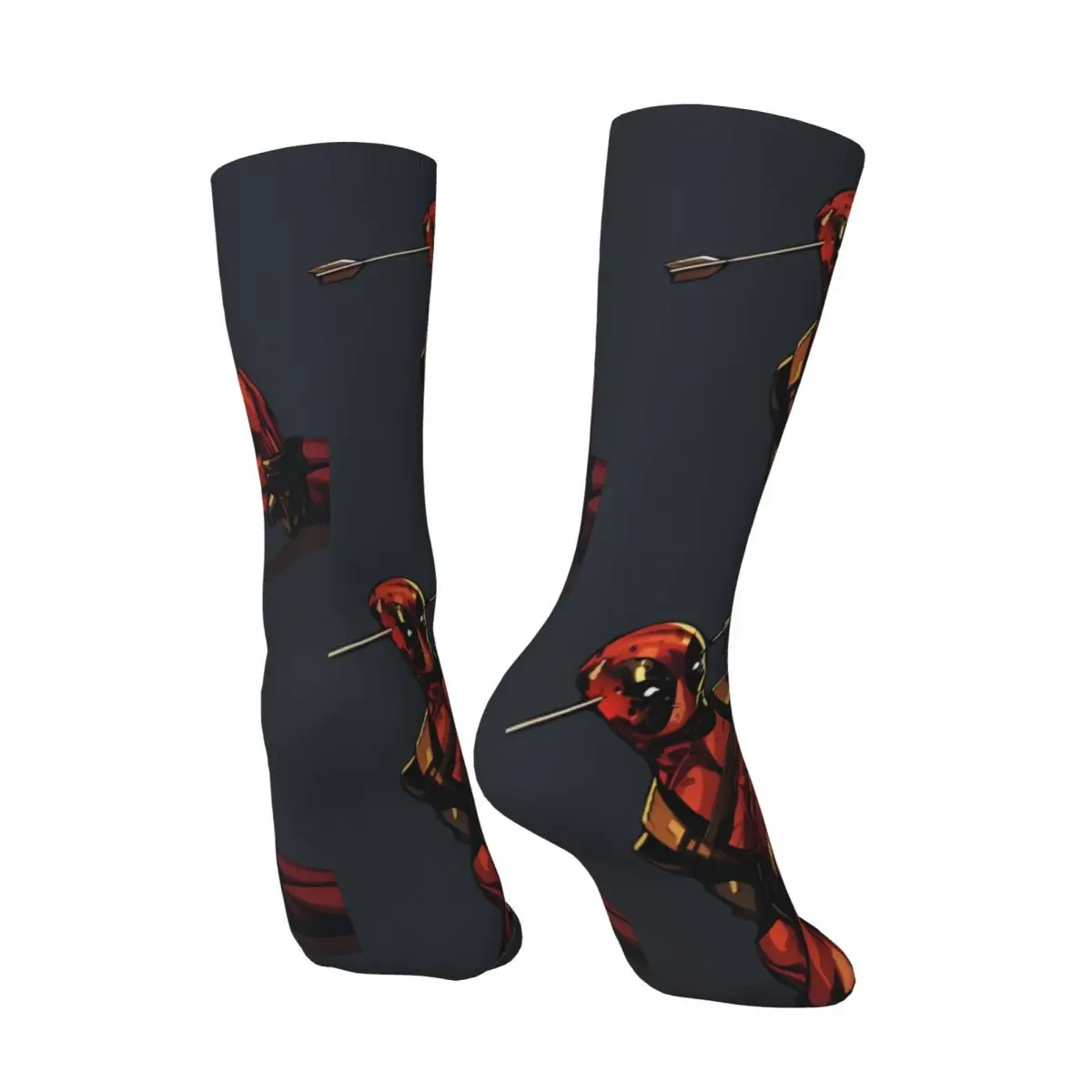 Vintage Deadpool Men's compression Socks Unisex Disney Marvel Deadpool & Wolverine Film Harajuku Pattern Printed Novelty Sock