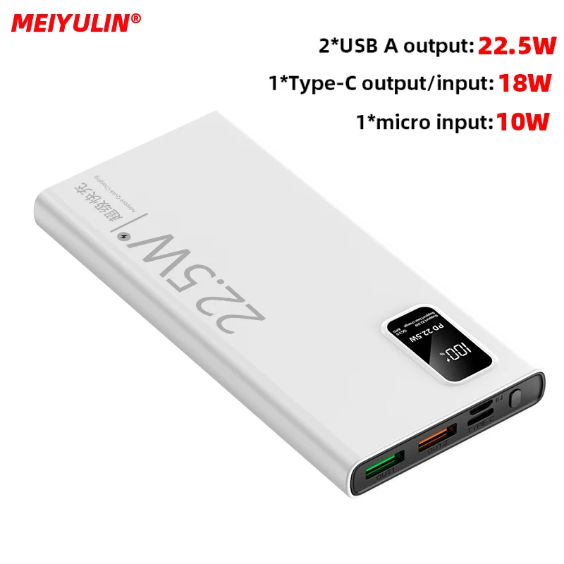 10000mAh Power Bank Portable 20000mAh Large Capacity UAB C Fast Charging Mobile External Battery For iPhone 15 16 Xiaomi Samsung