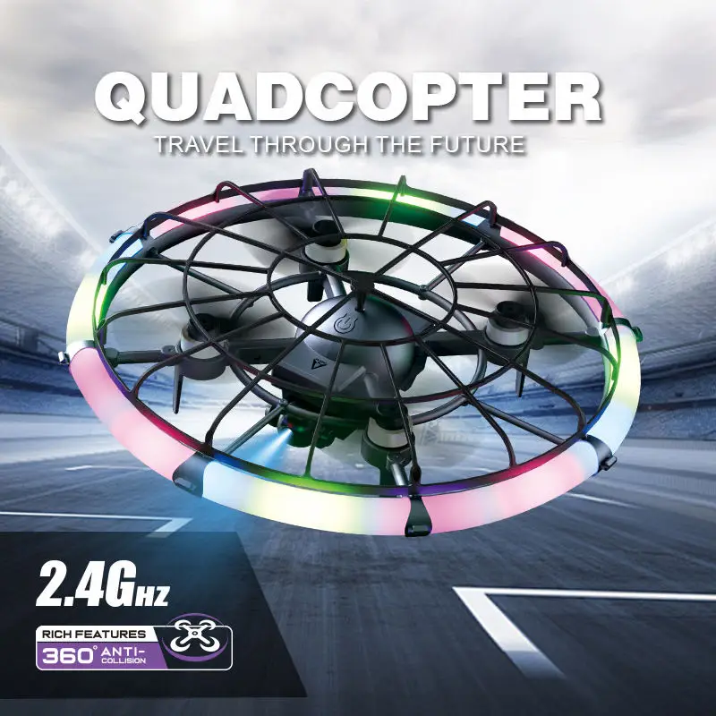 2025 طائرة بدون طيار M18 جديدة UFO Mini Drone Hover Sensing، دوران UFO، لعبة صيفية للاستخدام الداخلي/الخارجي - أفضل هدية للأطفال