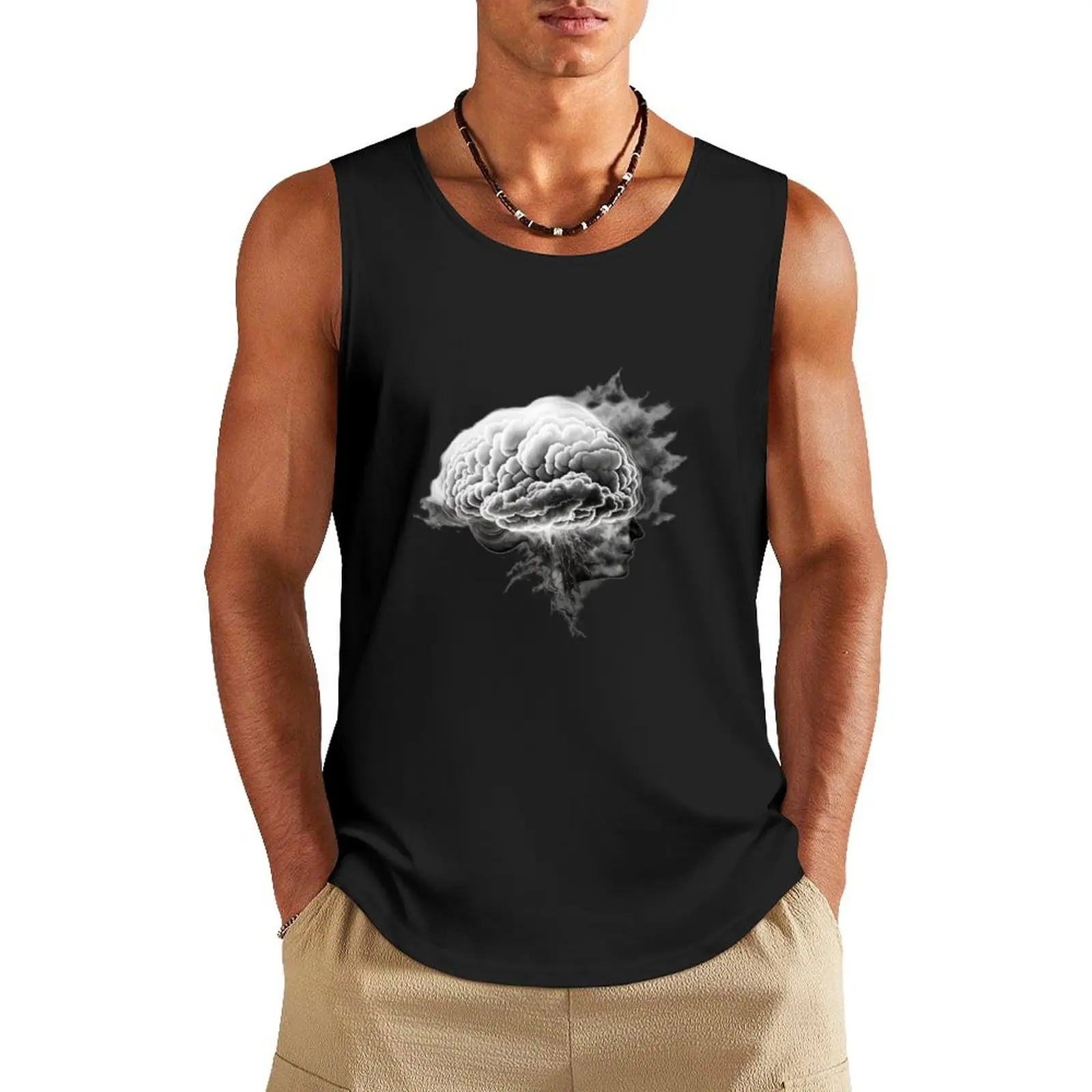 

Brain Fog Tank Top Man gym clothes t-shirts for Men's gym gym top wear