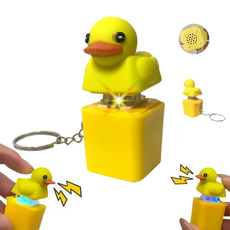 Enten-Quak-Spielzeug, Enten-Tastatur-Tastenkappe, Regler, Rasselknopf, Sound-Schlüsselanhänger, dekoratives Ornament, Stressabbau – Detail 1